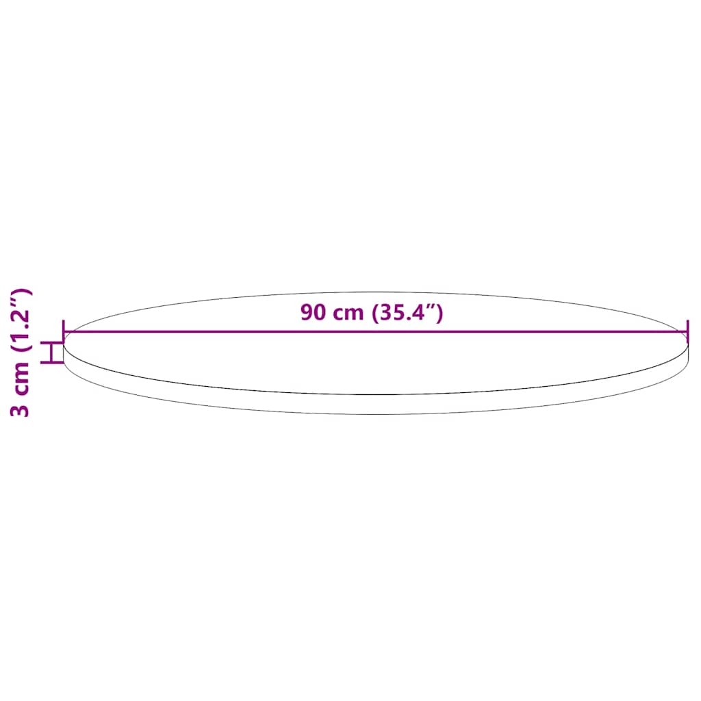 Dessus de table rond blanc Ø90x3 cm bois de pin massif - XIOS