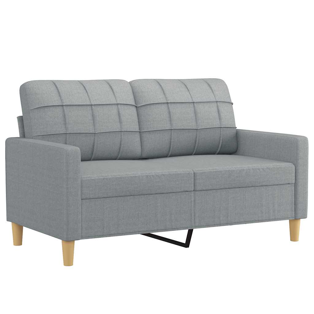 Canapé à 2 places Gris clair 120 cm Tissu - XIOS