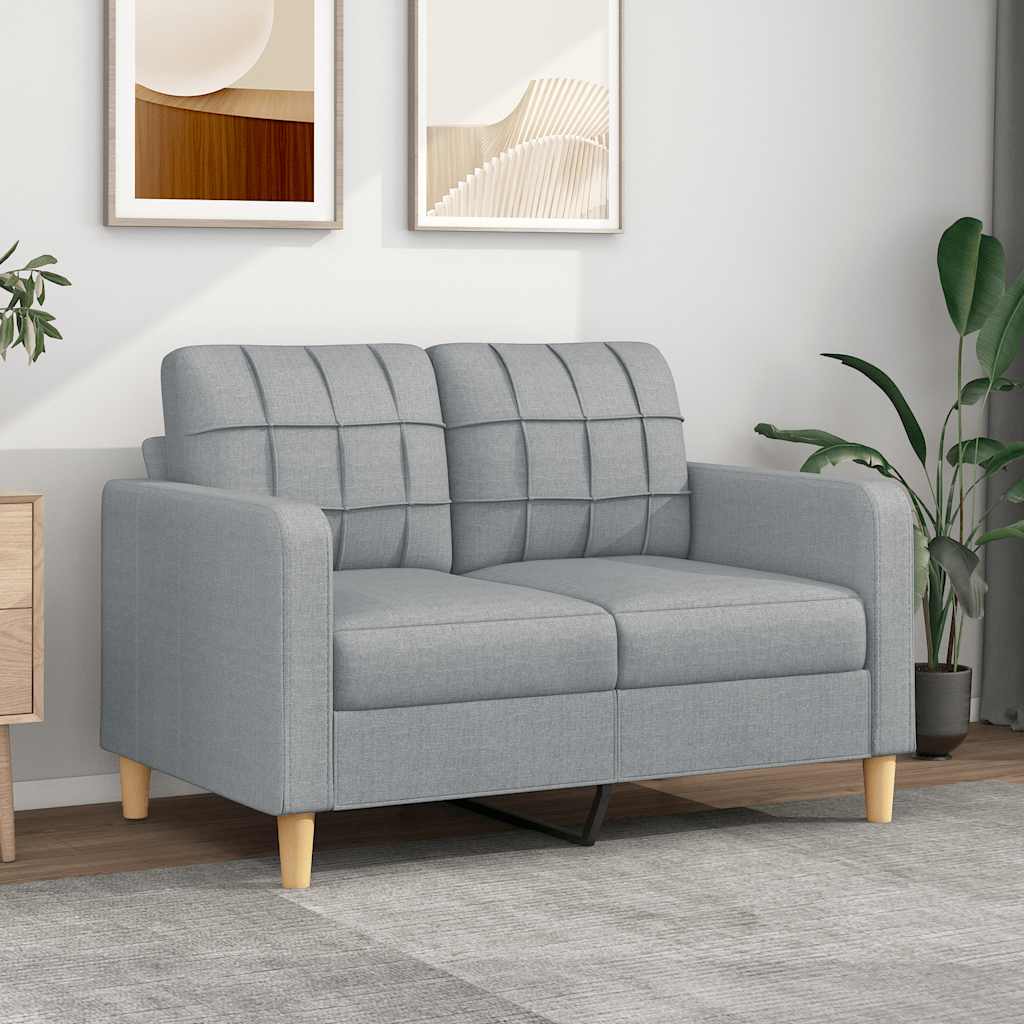 Canapé à 2 places Gris clair 120 cm Tissu - XIOS