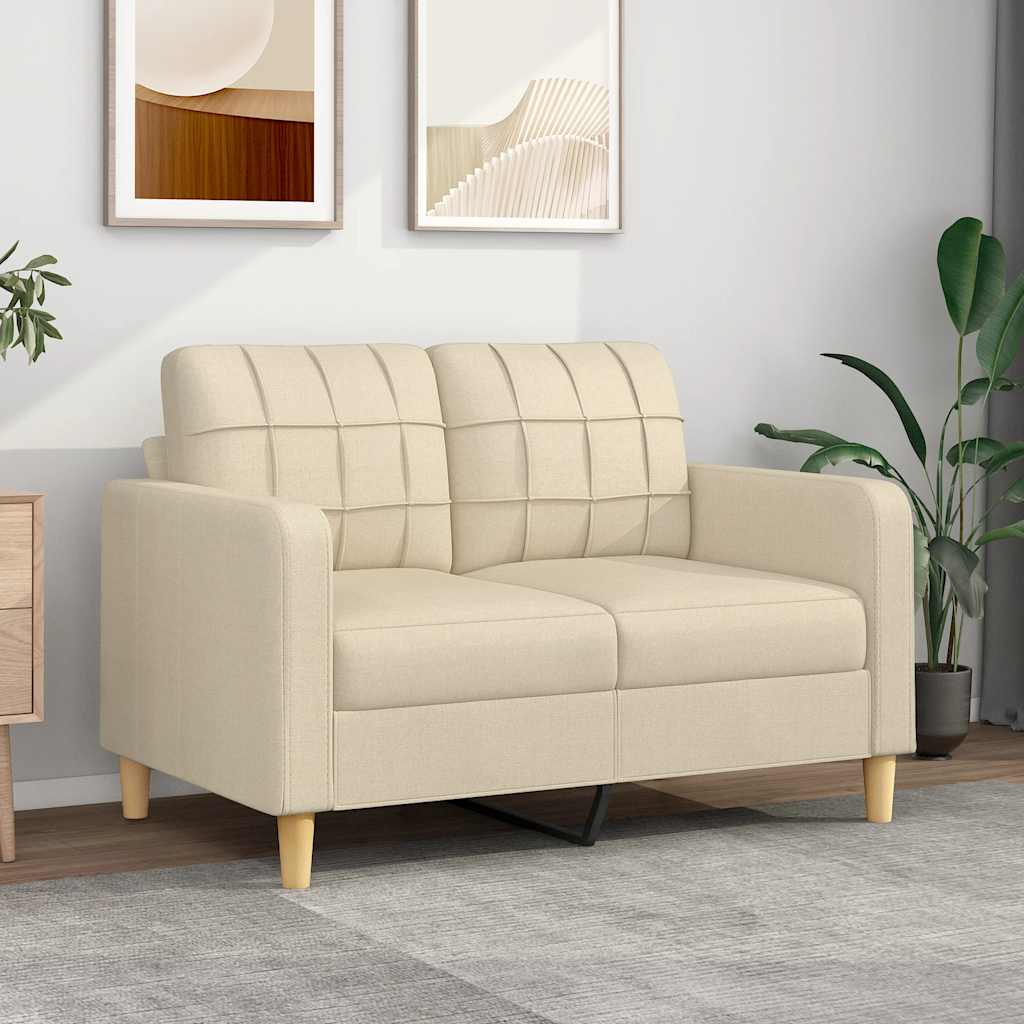 Canapé à 2 places Crème 120 cm Tissu - XIOS