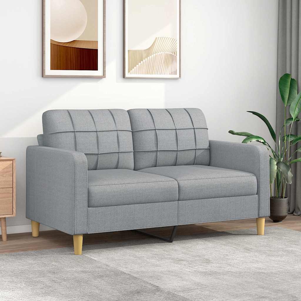 Canapé à 2 places Gris clair 140 cm Tissu - XIOS