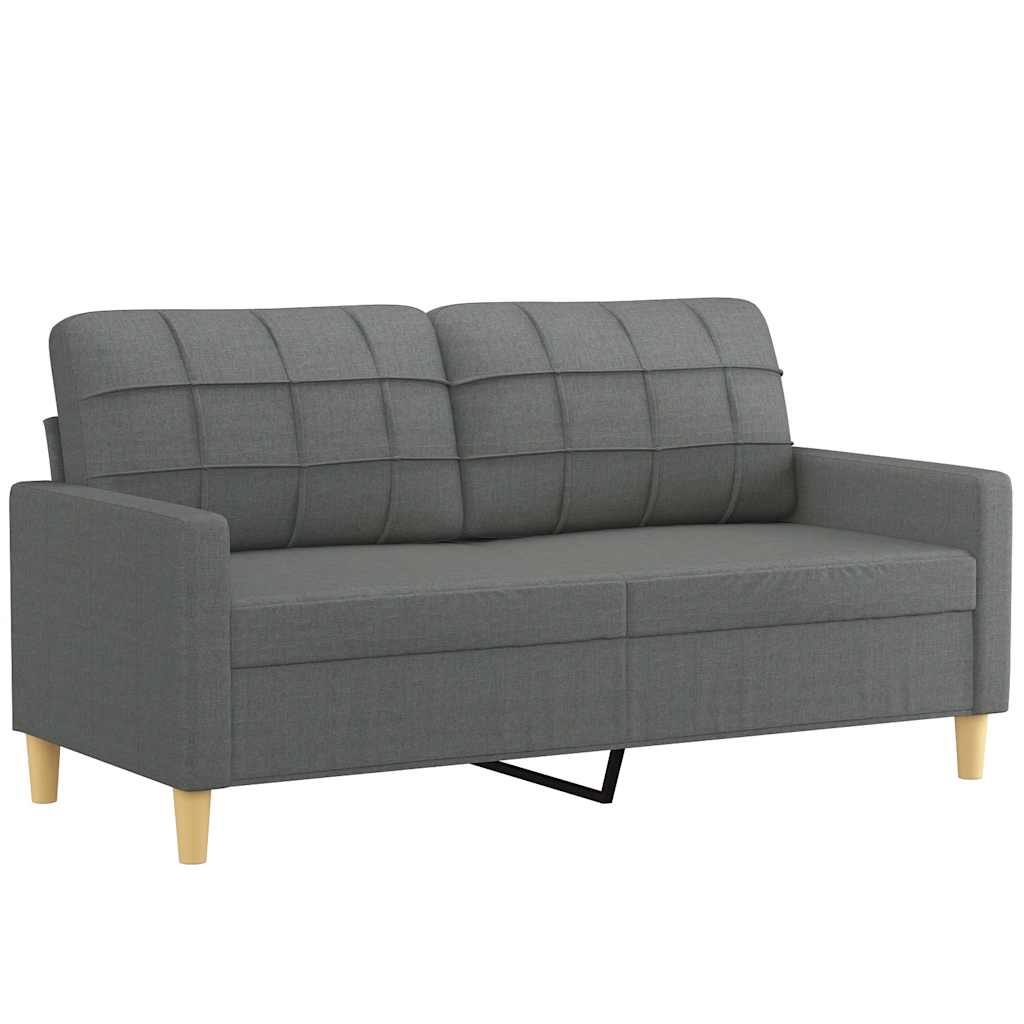 Canapé à 2 places Gris foncé 140 cm Tissu - XIOS