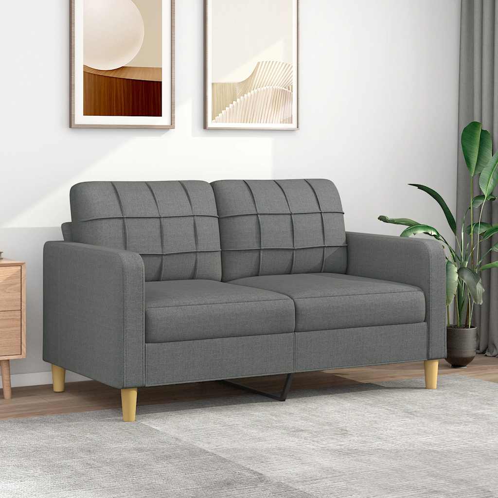 Canapé à 2 places Gris foncé 140 cm Tissu - XIOS