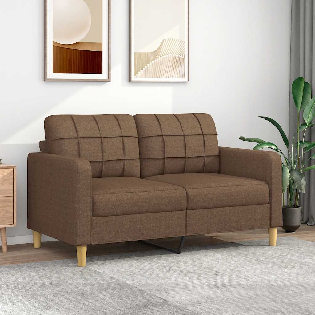 Canapé à 2 places Marron 140 cm Tissu - XIOS