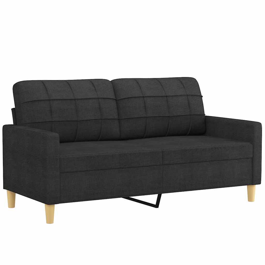 Canapé à 2 places Noir 140 cm Tissu - XIOS