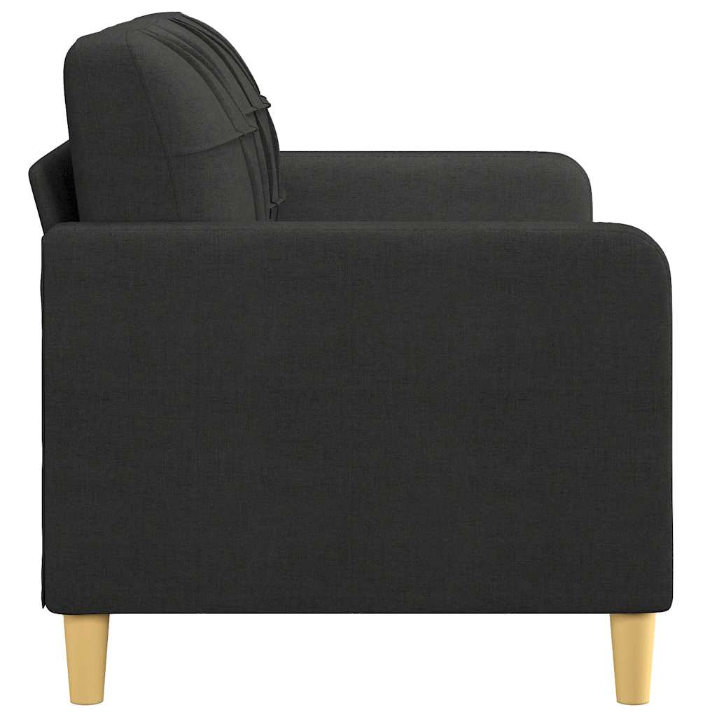 Canapé à 2 places Noir 140 cm Tissu - XIOS