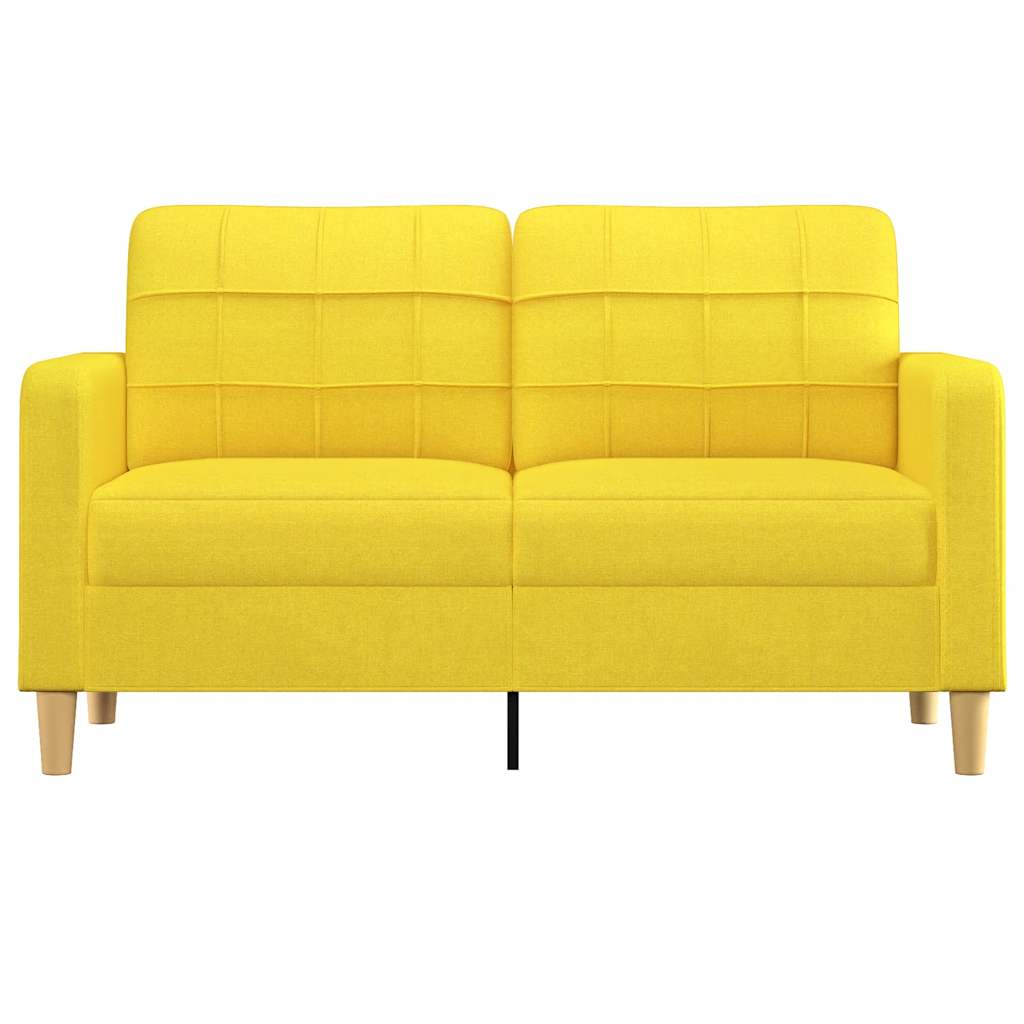 Canapé à 2 places Jaune clair 140 cm Tissu - XIOS