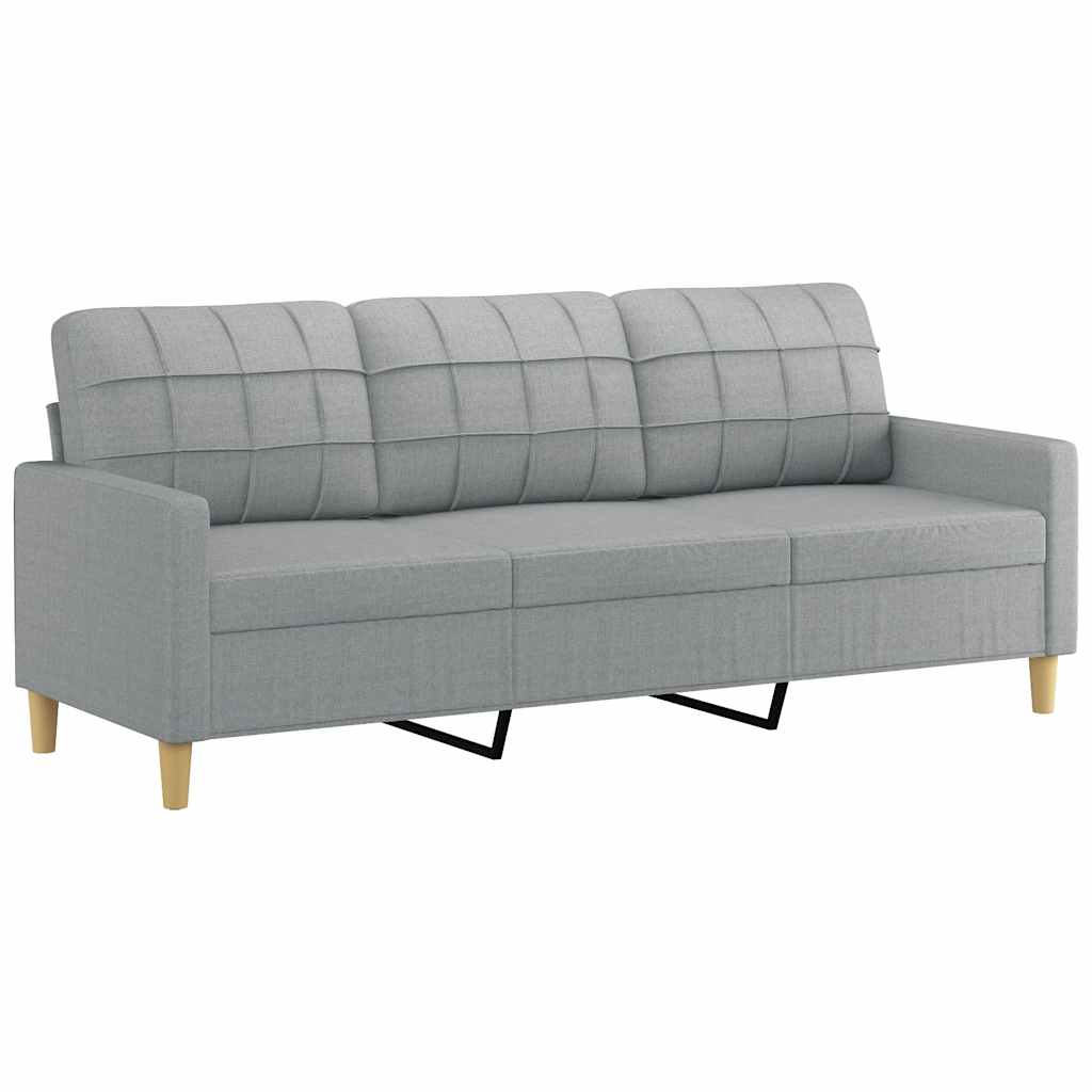Canapé à 3 places Gris clair 180 cm Tissu - XIOS