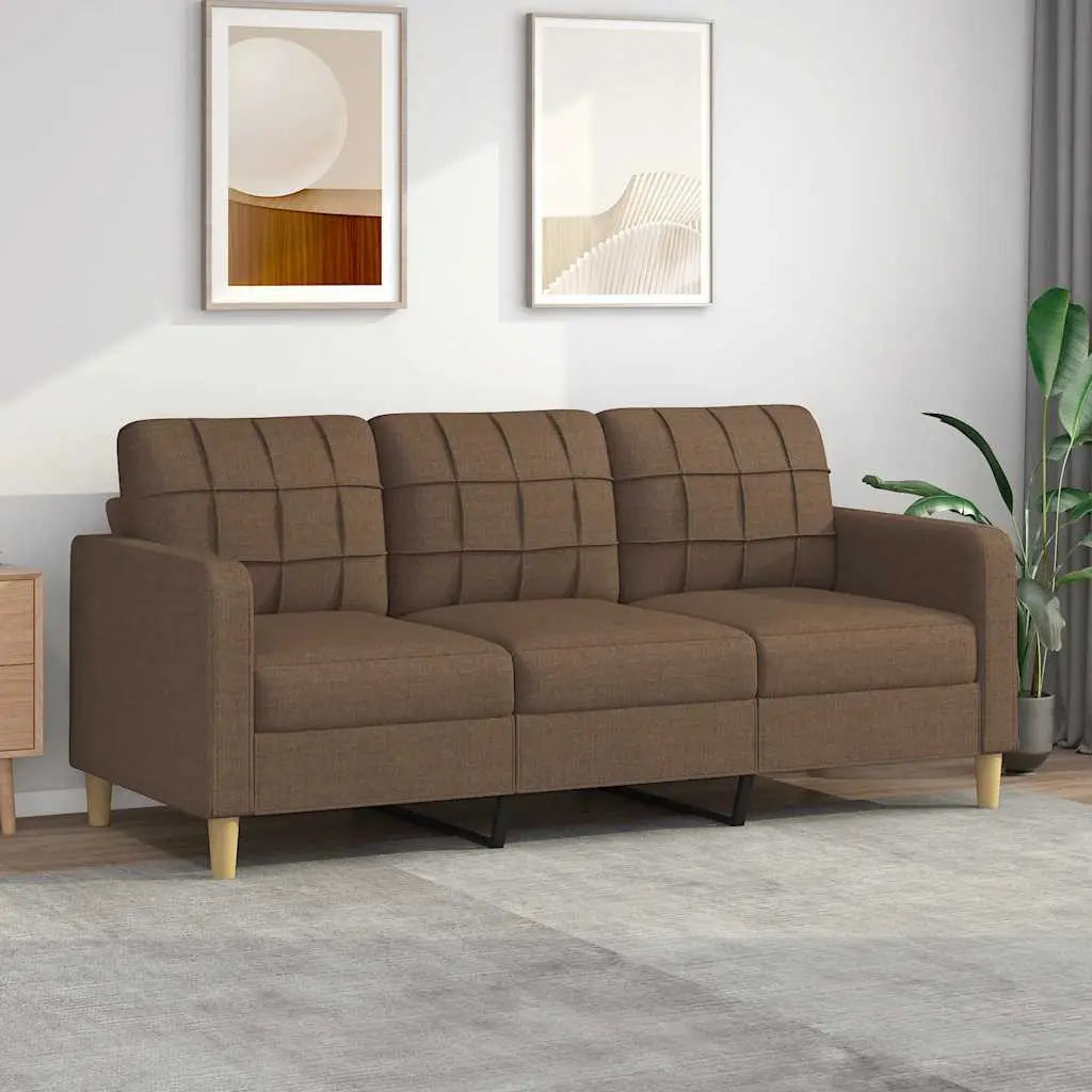 Canapé à 3 places Marron 180 cm Tissu - XIOS