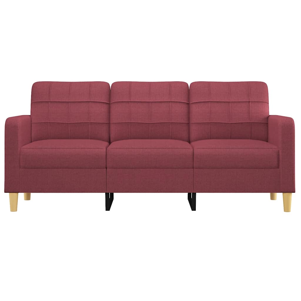 Canapé à 3 places Rouge bordeaux 180 cm Tissu - XIOS