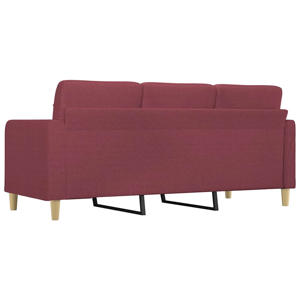 Canapé à 3 places Rouge bordeaux 180 cm Tissu - XIOS
