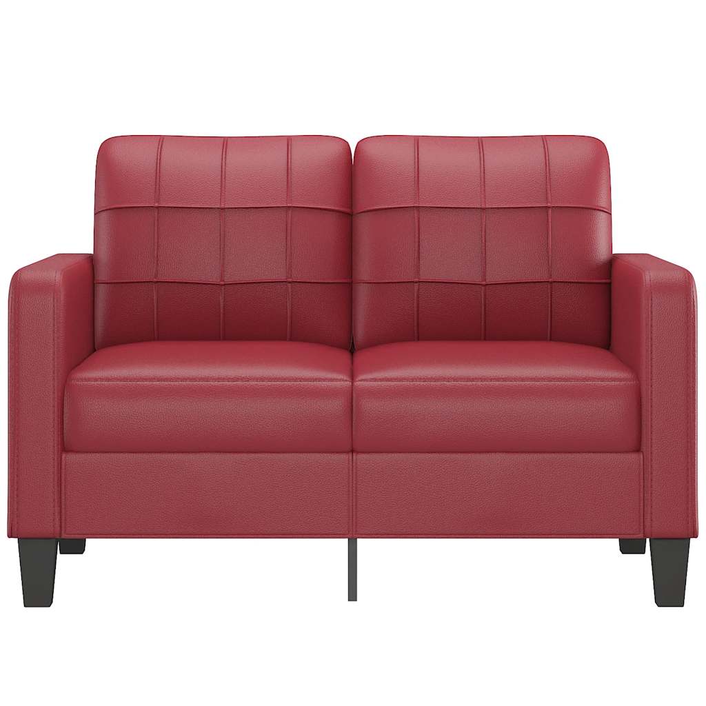 Canapé à 2 places Rouge bordeaux 120 cm Similicuir - XIOS