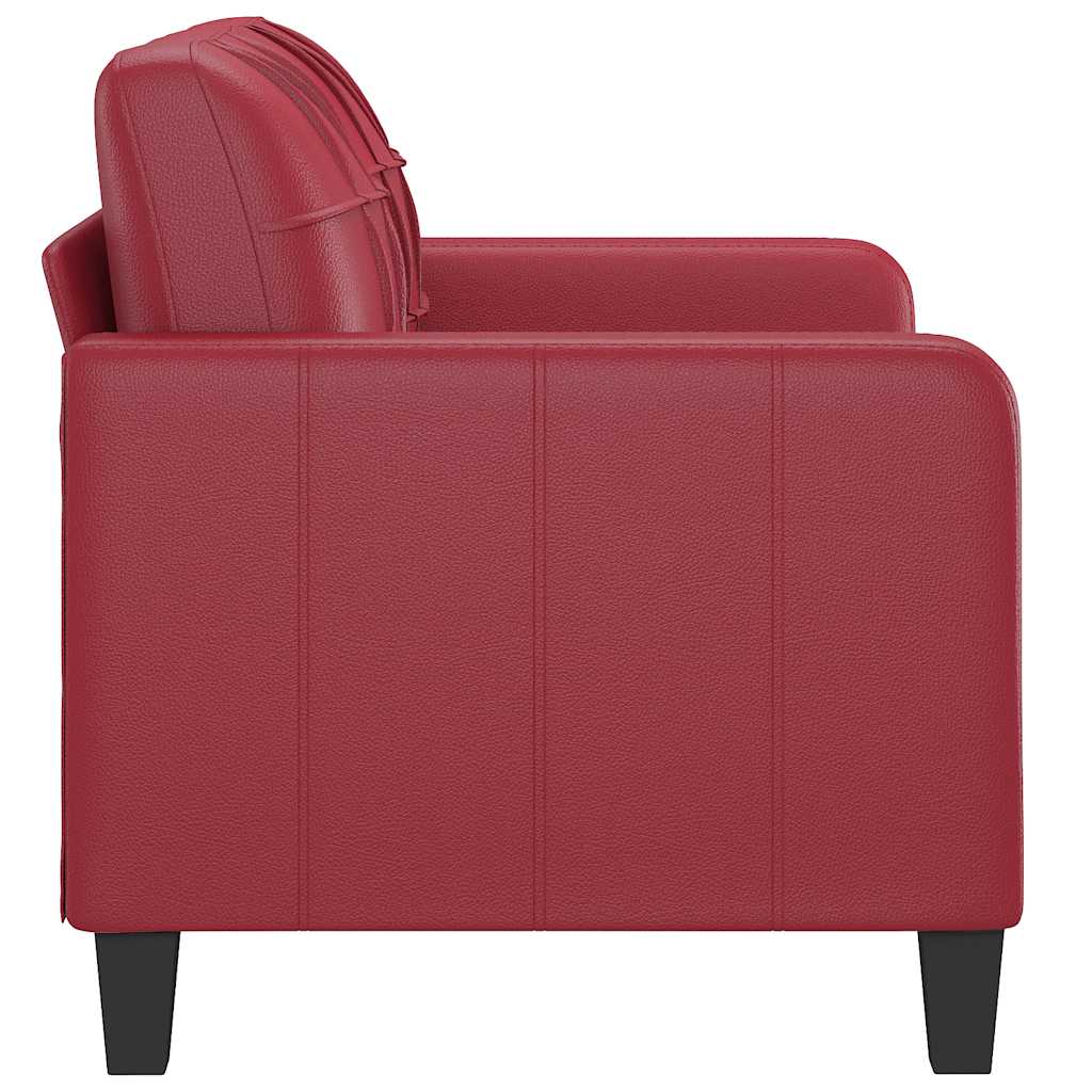 Canapé à 2 places Rouge bordeaux 120 cm Similicuir - XIOS