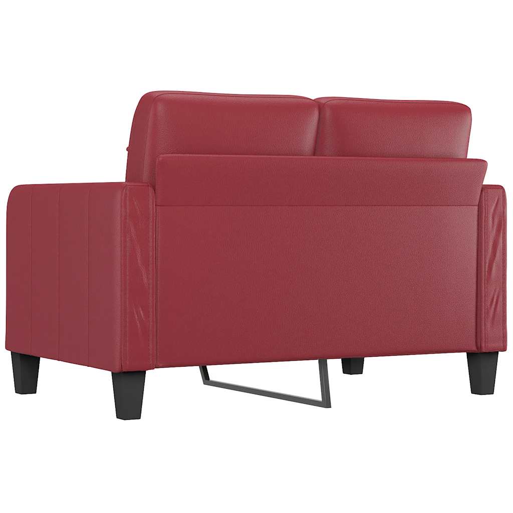 Canapé à 2 places Rouge bordeaux 120 cm Similicuir - XIOS