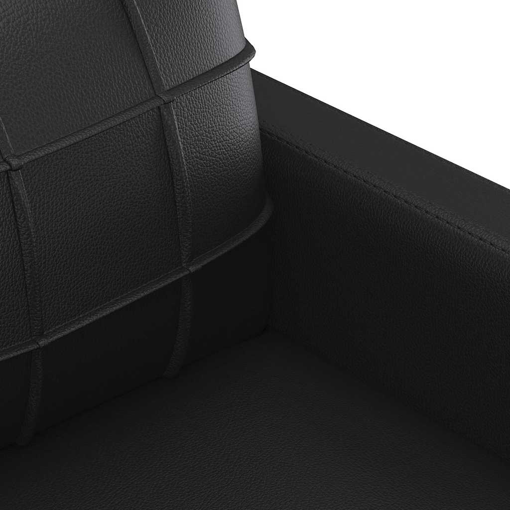 Canapé à 2 places Noir 140 cm Similicuir - XIOS