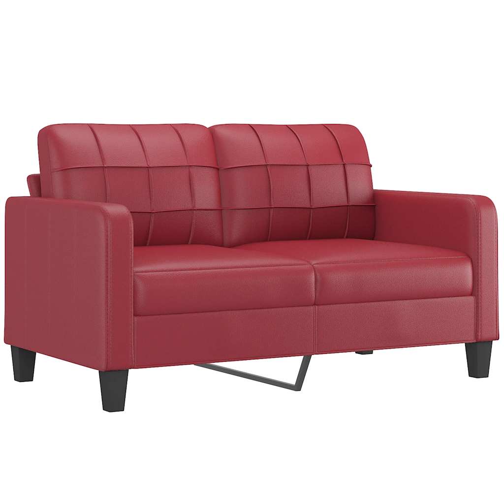 Canapé à 2 places Rouge bordeaux 140 cm Similicuir - XIOS