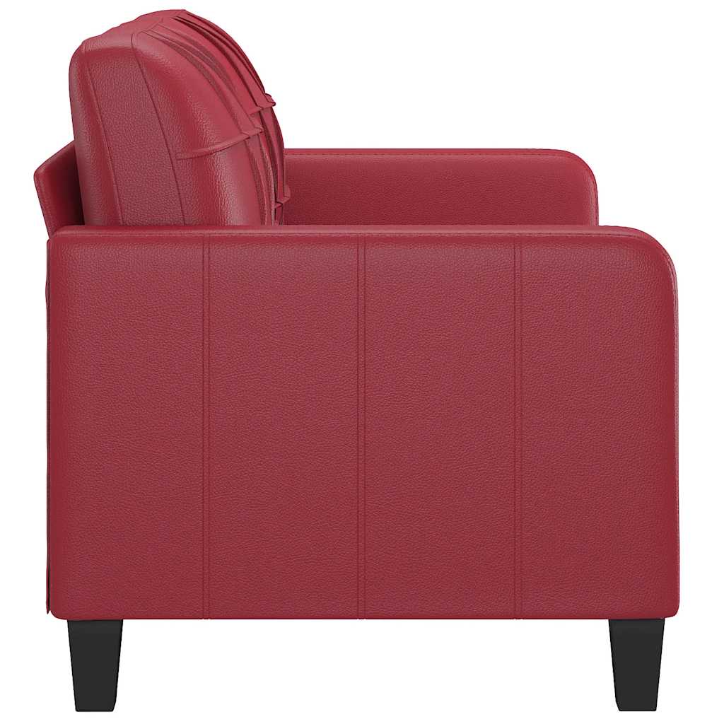Canapé à 2 places Rouge bordeaux 140 cm Similicuir - XIOS