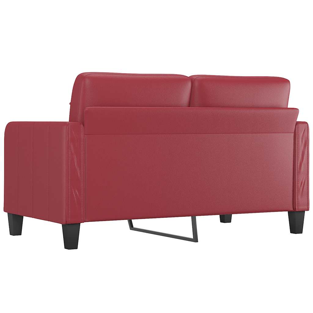 Canapé à 2 places Rouge bordeaux 140 cm Similicuir - XIOS