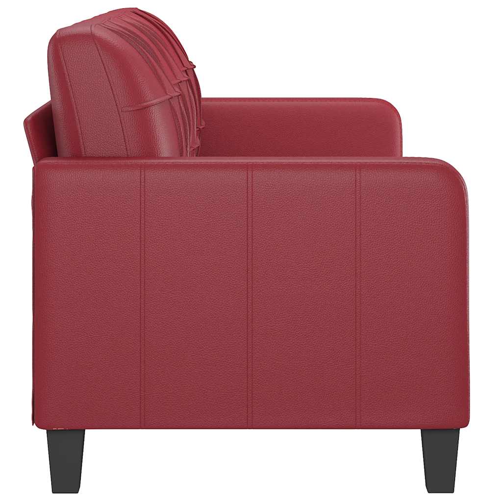 Canapé à 3 places Rouge bordeaux 180 cm Similicuir - XIOS