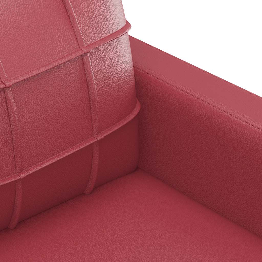 Canapé à 3 places Rouge bordeaux 180 cm Similicuir - XIOS