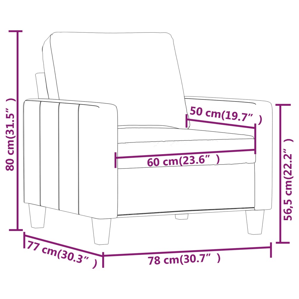 Fauteuil Cappuccino 60 cm Similicuir - XIOS