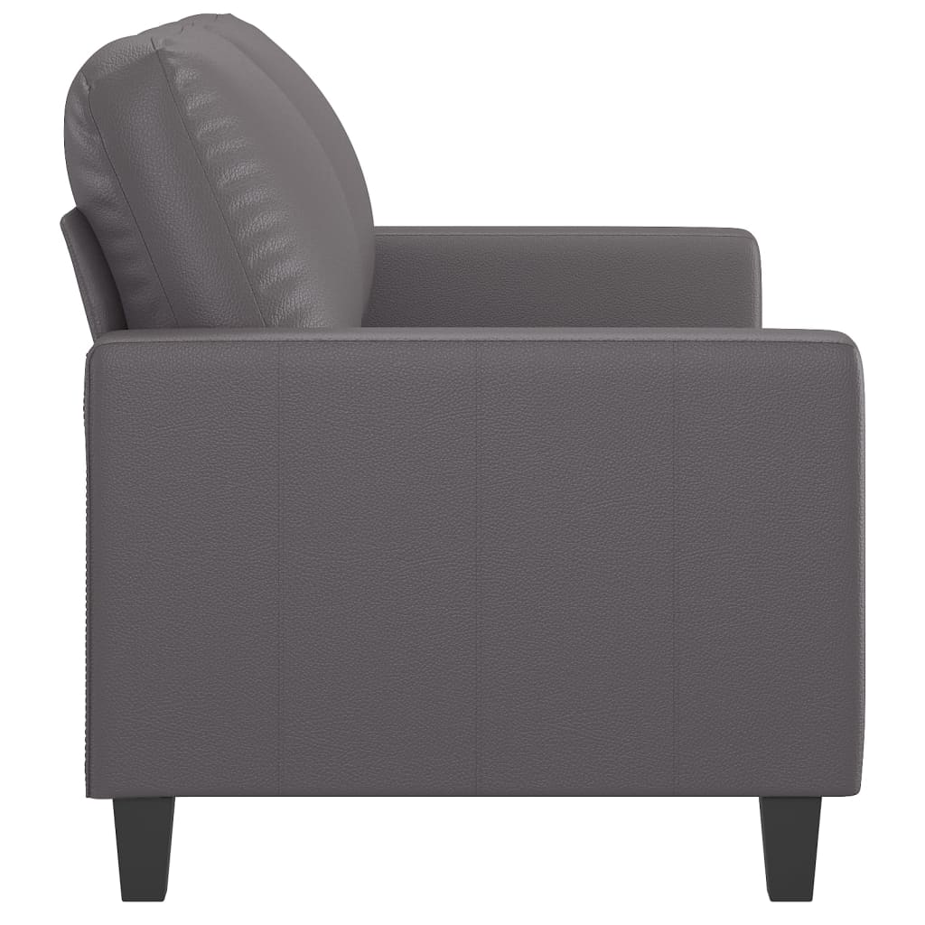 Canapé à 2 places Gris 120 cm Similicuir - XIOS