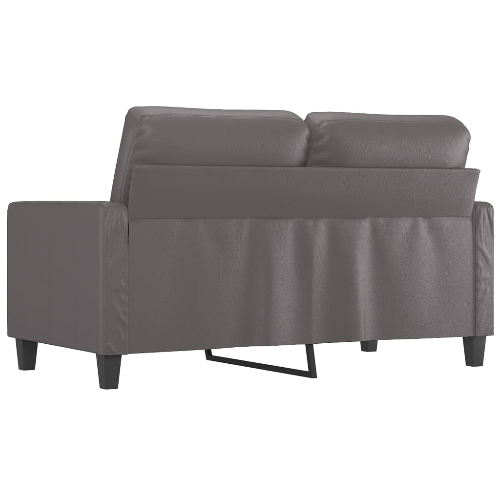 Canapé à 2 places Gris 120 cm Similicuir - XIOS