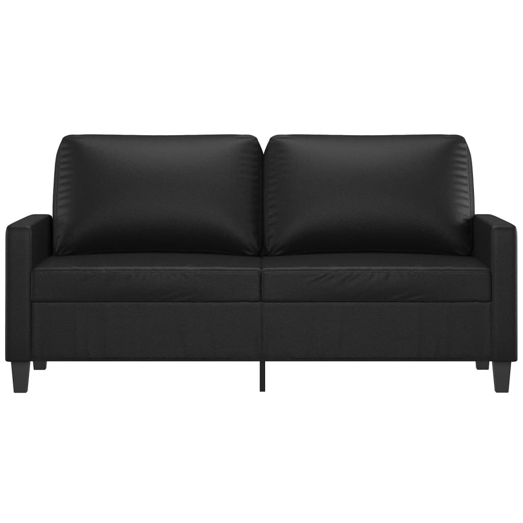 Canapé à 2 places Noir 140 cm Similicuir - XIOS