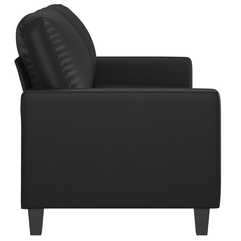 Canapé à 2 places Noir 140 cm Similicuir - XIOS