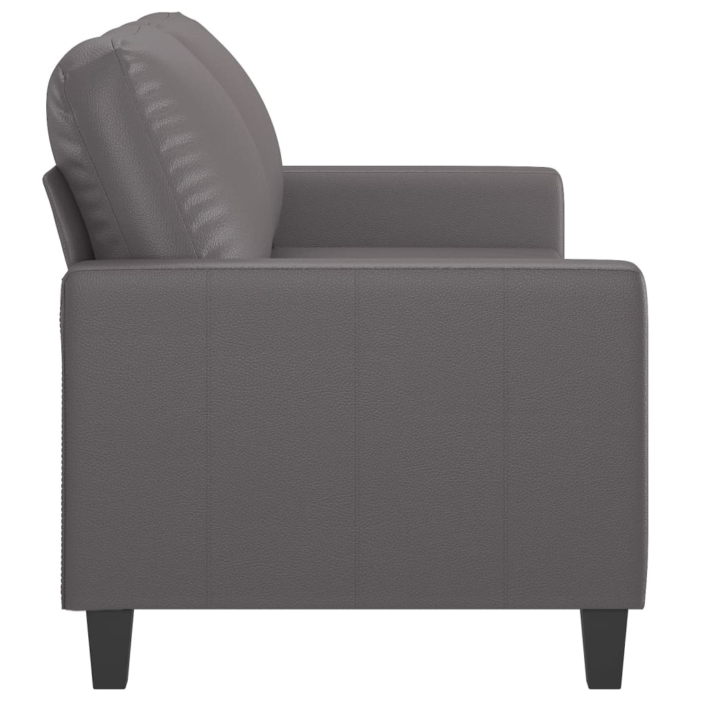 Canapé à 2 places Gris 140 cm Similicuir - XIOS