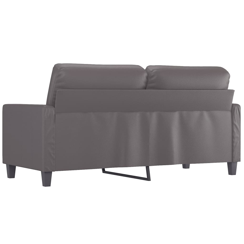 Canapé à 2 places Gris 140 cm Similicuir - XIOS