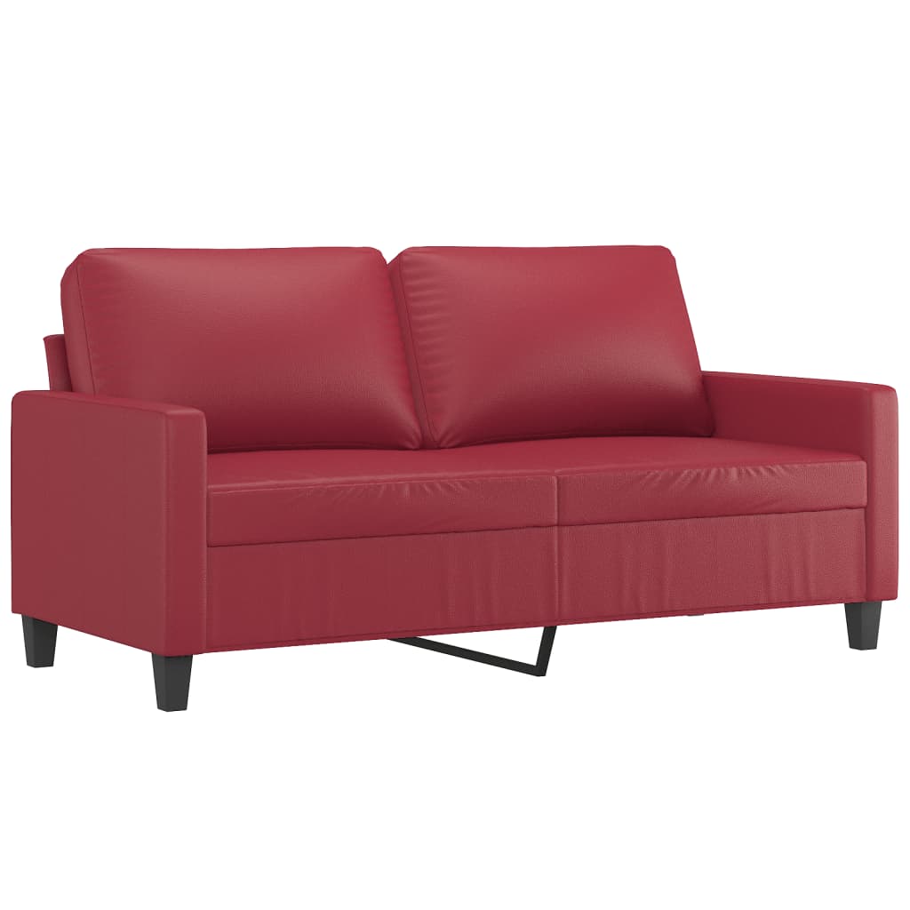 Canapé à 2 places Rouge bordeaux 140 cm Similicuir - XIOS