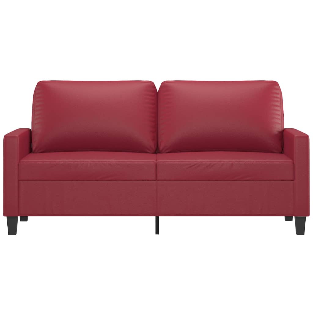 Canapé à 2 places Rouge bordeaux 140 cm Similicuir - XIOS