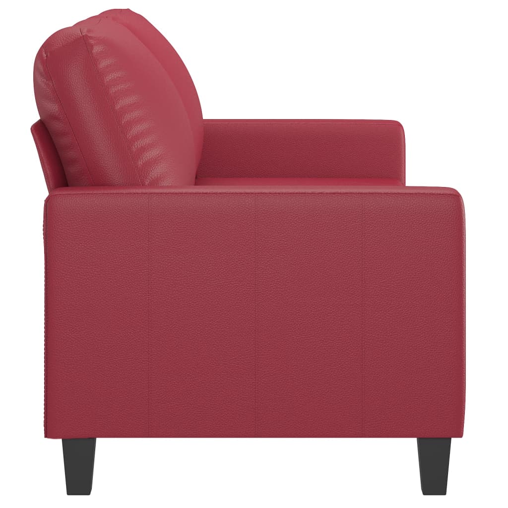 Canapé à 2 places Rouge bordeaux 140 cm Similicuir - XIOS