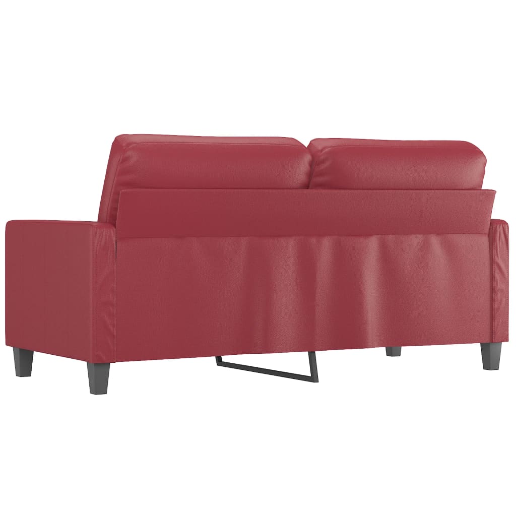 Canapé à 2 places Rouge bordeaux 140 cm Similicuir - XIOS