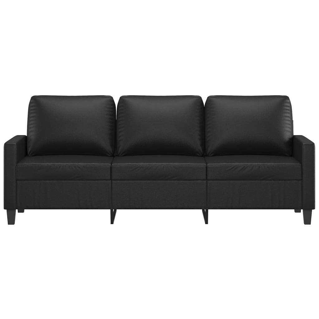 Canapé à 3 places Noir 180 cm Similicuir - XIOS