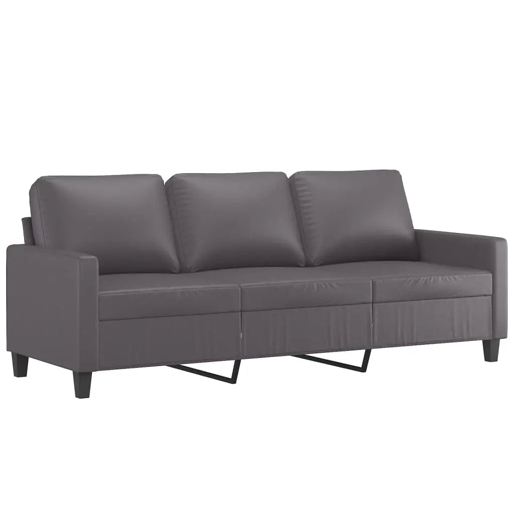 Canapé à 3 places Gris 180 cm Similicuir - XIOS