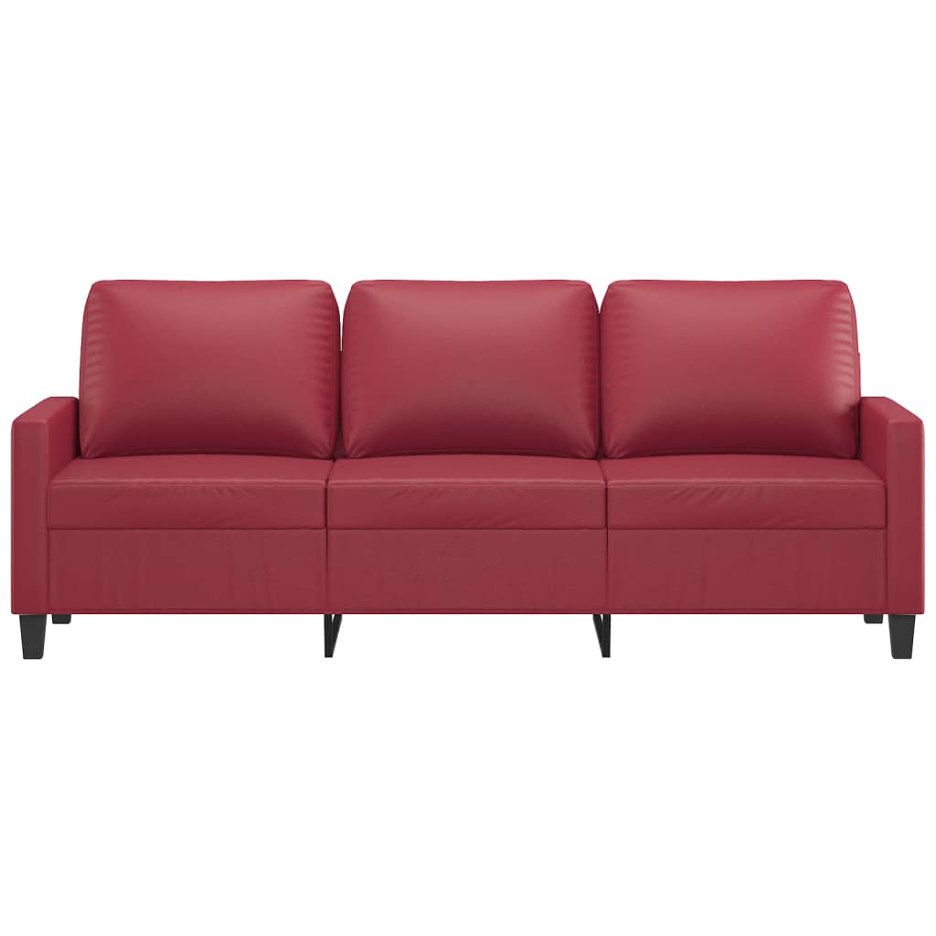 Canapé à 3 places Rouge bordeaux 180 cm Similicuir - XIOS