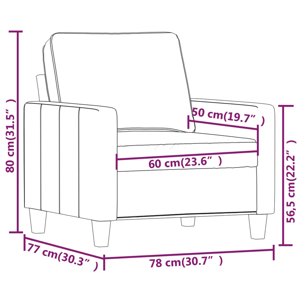 Fauteuil Gris foncé 60 cm Tissu - XIOS