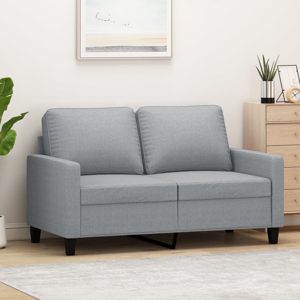 Canapé à 2 places Gris clair 120 cm Tissu - XIOS