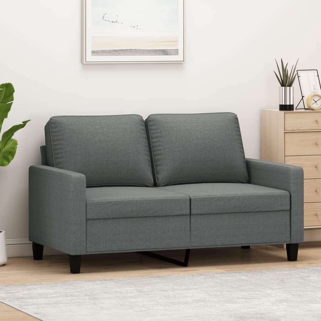 Canapé à 2 places Gris foncé 120 cm Tissu - XIOS