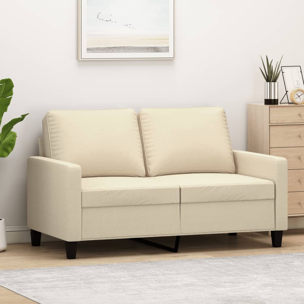 Canapé à 2 places Crème 120 cm Tissu - XIOS