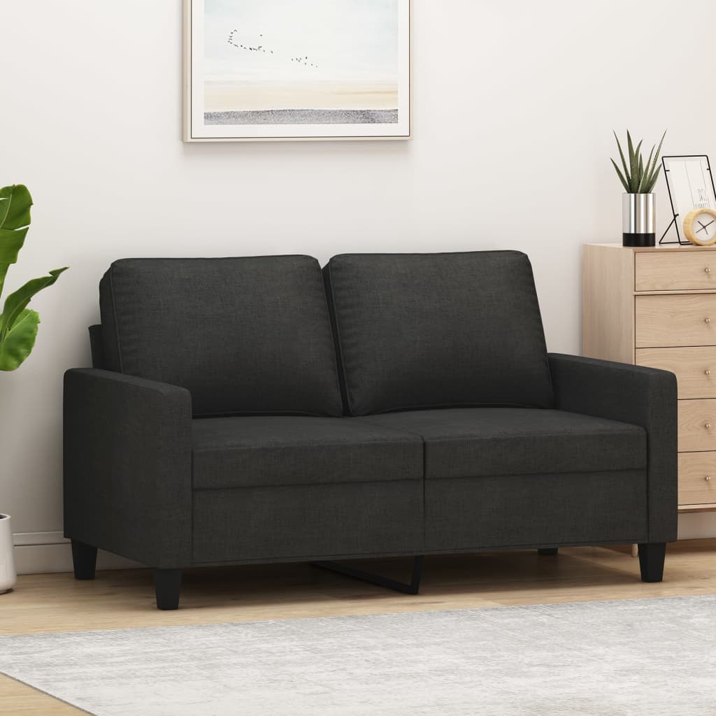Canapé à 2 places Noir 120 cm Tissu - XIOS