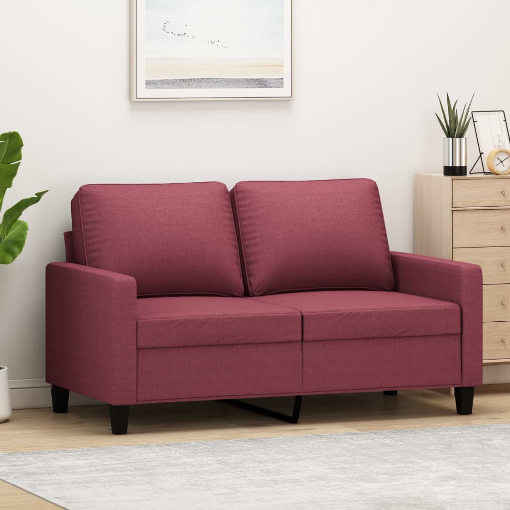 Canapé à 2 places Rouge bordeaux 120 cm Tissu - XIOS