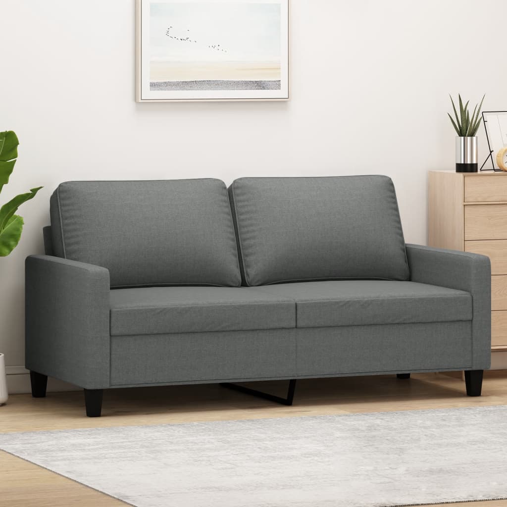 Canapé à 2 places Gris foncé 140 cm Tissu - XIOS