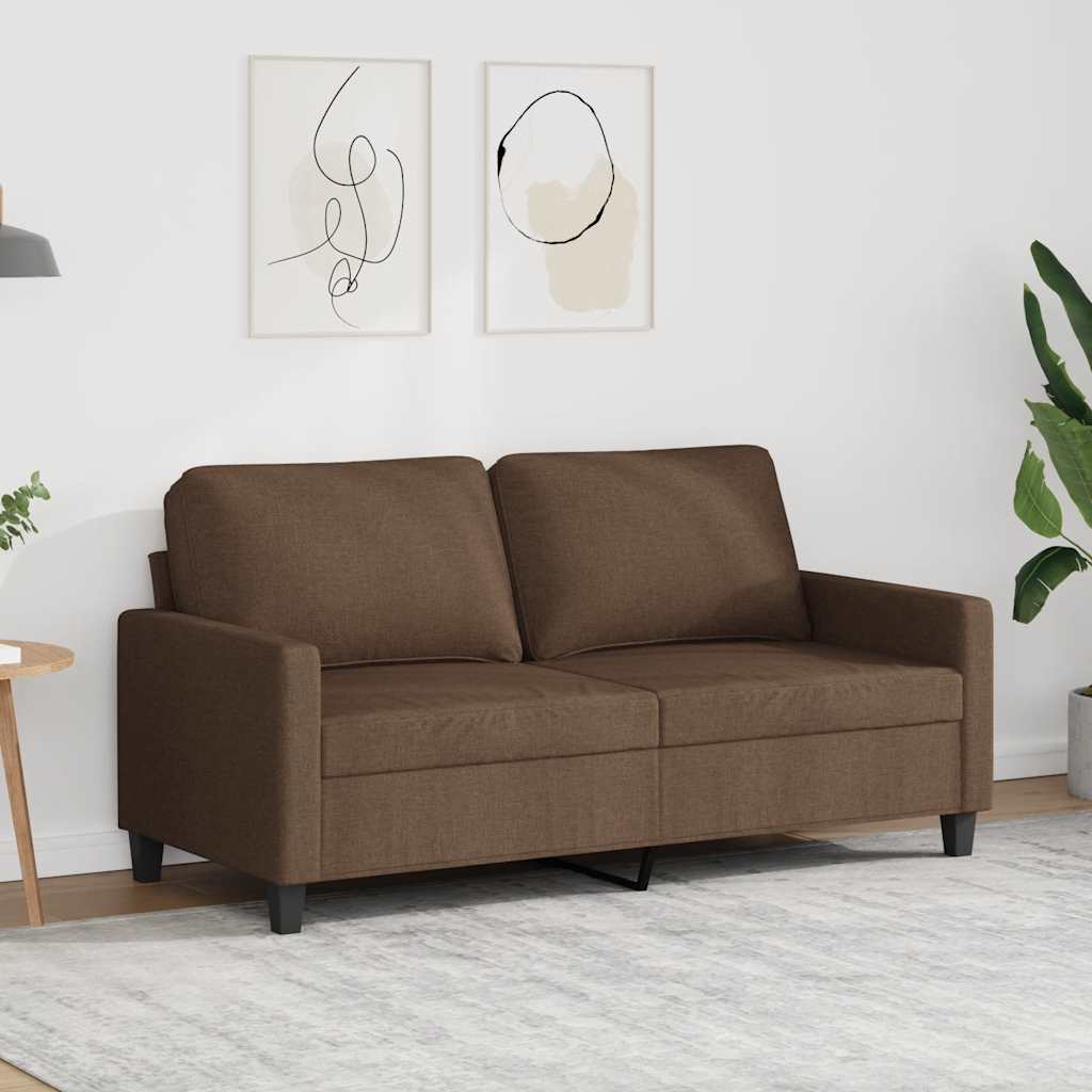 Canapé à 2 places Marron 140 cm Tissu - XIOS