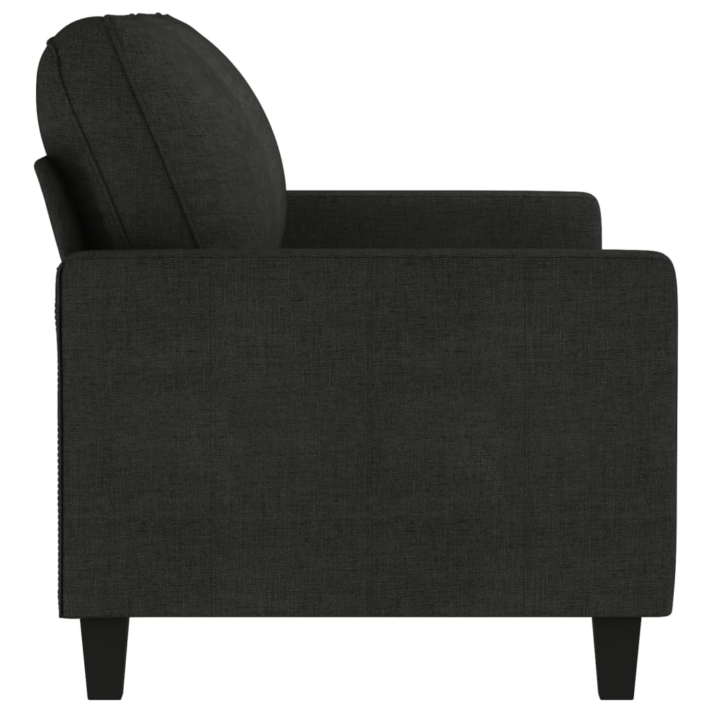 Canapé à 2 places Noir 140 cm Tissu - XIOS