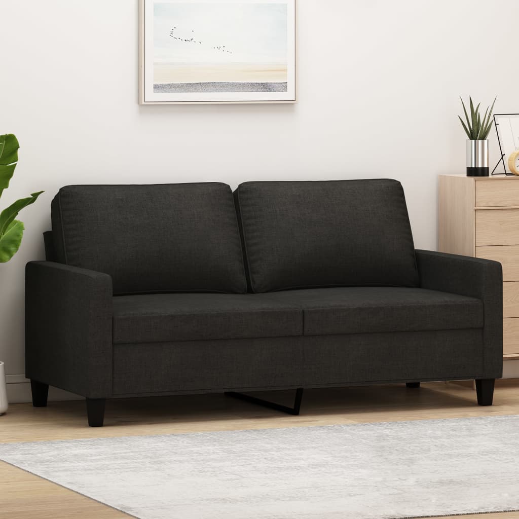 Canapé à 2 places Noir 140 cm Tissu - XIOS