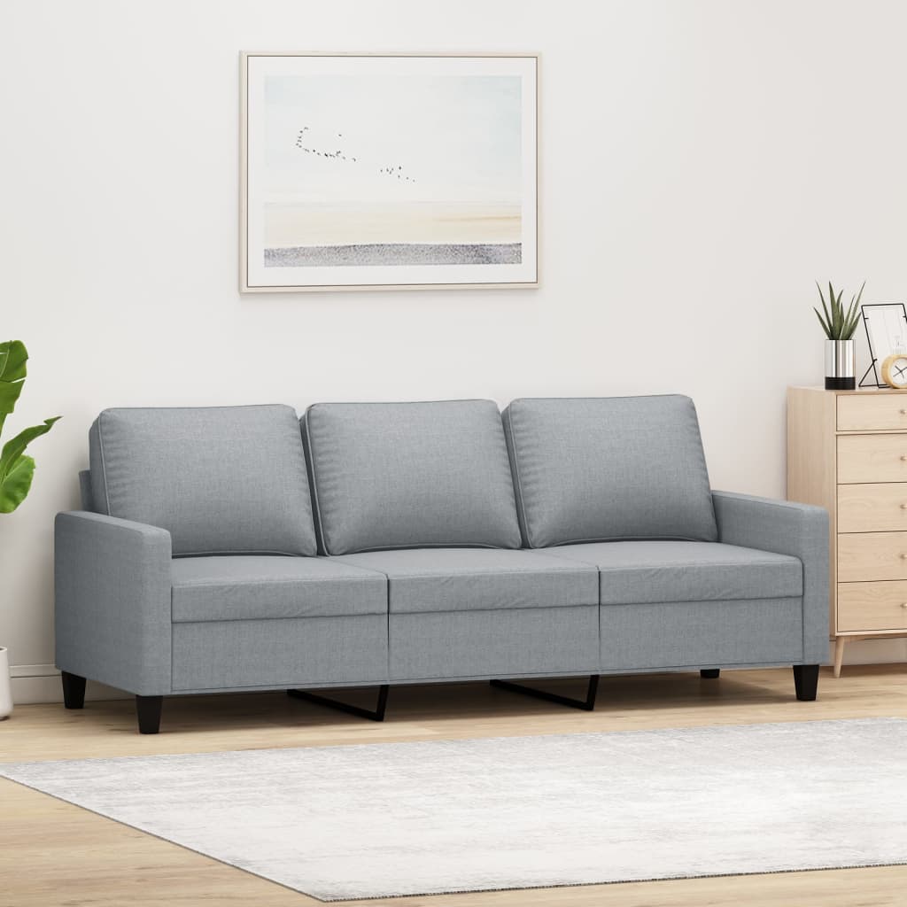 Canapé à 3 places Gris clair 180 cm Tissu - XIOS