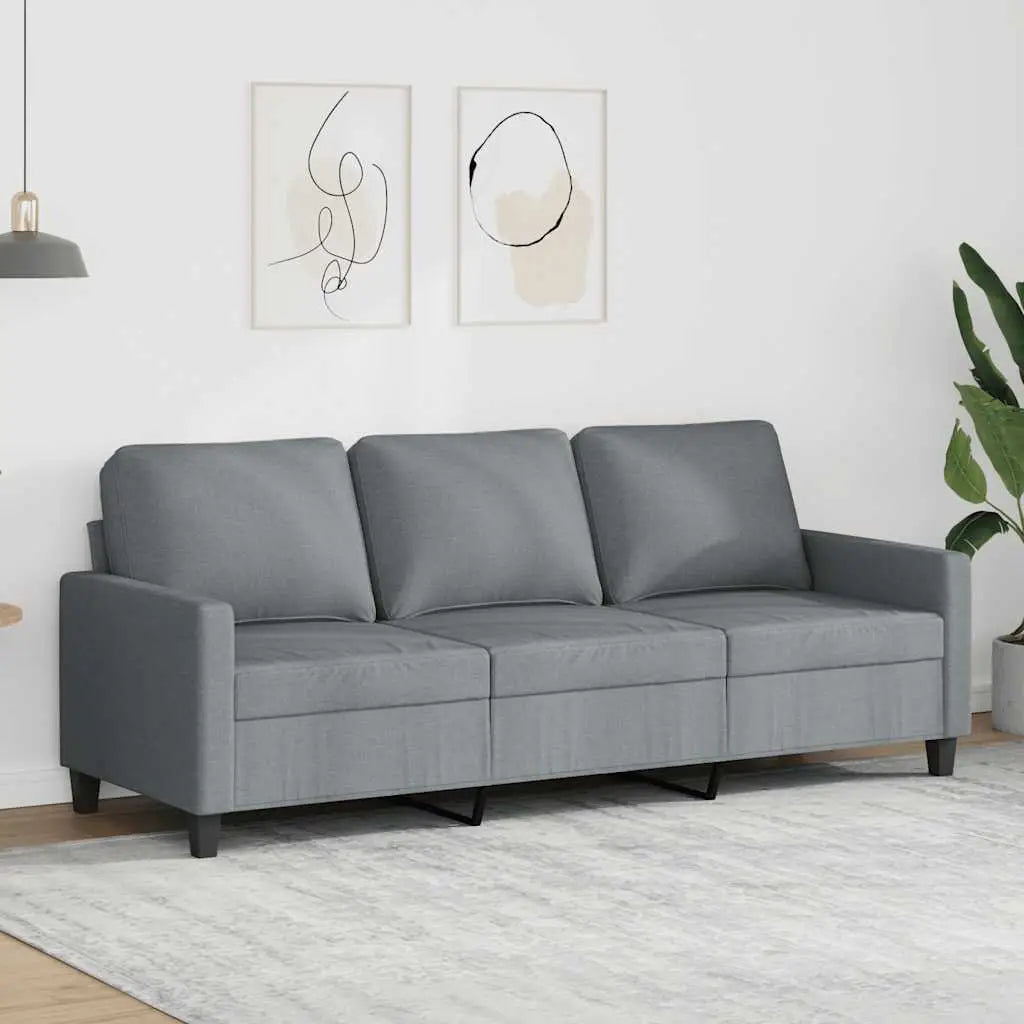 Canapé à 3 places Gris clair 180 cm Tissu - XIOS